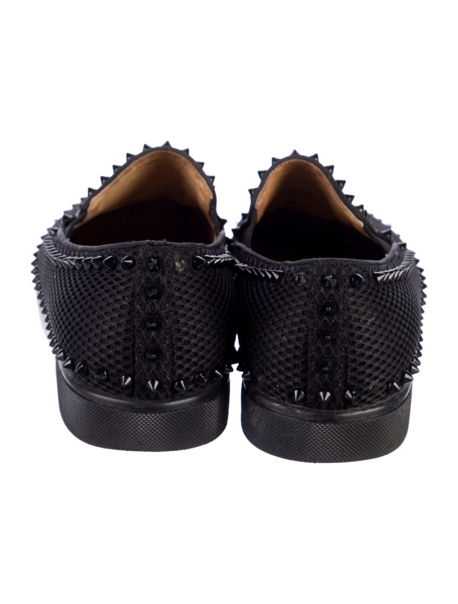 Christian Louboutin Spike Accents Mesh Boat Shoes